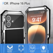 For iPhone 16 Plus R-JUST Life Water-resistant Dustproof Shockproof Holder Phone Case(Silver)