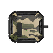 For Samsung Galaxy Buds3 / 3 Pro Camouflage Earphone Protective Case with Switch & Hook(Green)