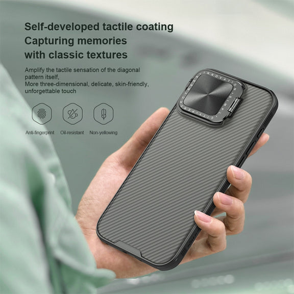 For iPhone 16 Pro Max NILLKIN CamShield Prop Translucent PC Phone Case(Black)