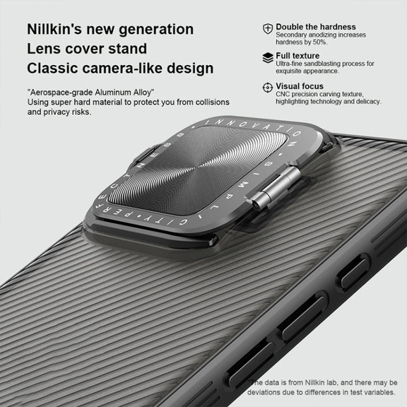 For iPhone 16 Pro Max NILLKIN CamShield Prop Translucent PC Phone Case(Black)