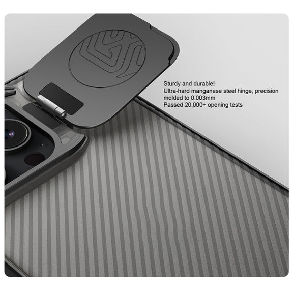 For iPhone 16 Pro Max NILLKIN CamShield Prop Translucent PC Phone Case(Black)