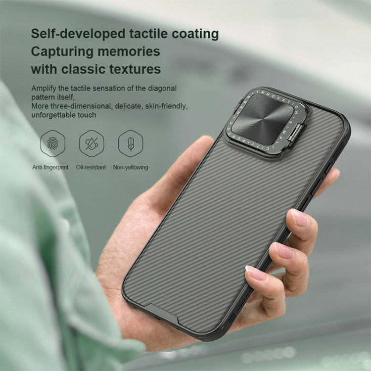 For iPhone 16 Pro NILLKIN CamShield Prop Translucent PC Phone Case(Black)