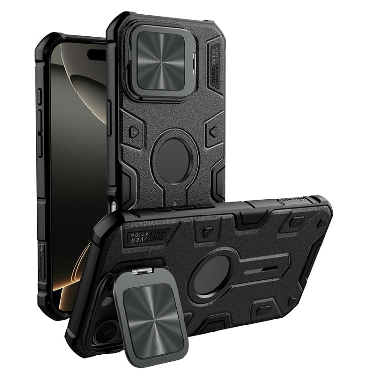 For iPhone 16 Pro Max NILLKIN Black Rhino Prop MagSafe Magnetic PC Phone Case(Black)