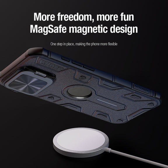 For iPhone 16 Pro Max NILLKIN Black Rhino Prop MagSafe Magnetic PC Phone Case(Black)