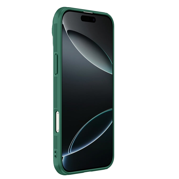 For iPhone 16 Pro NILLKIN Black Mirror Prop CD Texture Mirror Phone Case(Green)
