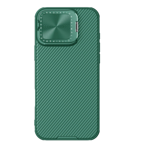 For iPhone 16 Pro NILLKIN Black Mirror Prop CD Texture Mirror Phone Case(Green)