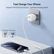 JOYROOM JR-TCG08 GaN PD20W USB-C / Type-C Port Mini Charger, Plug:EU Plug(White)