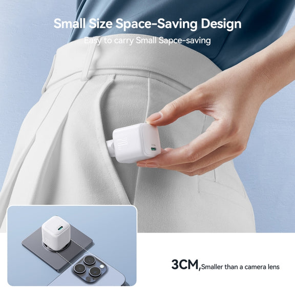 JOYROOM JR-TCG08 GaN PD20W USB-C / Type-C Port Mini Charger, Plug:EU Plug(White)