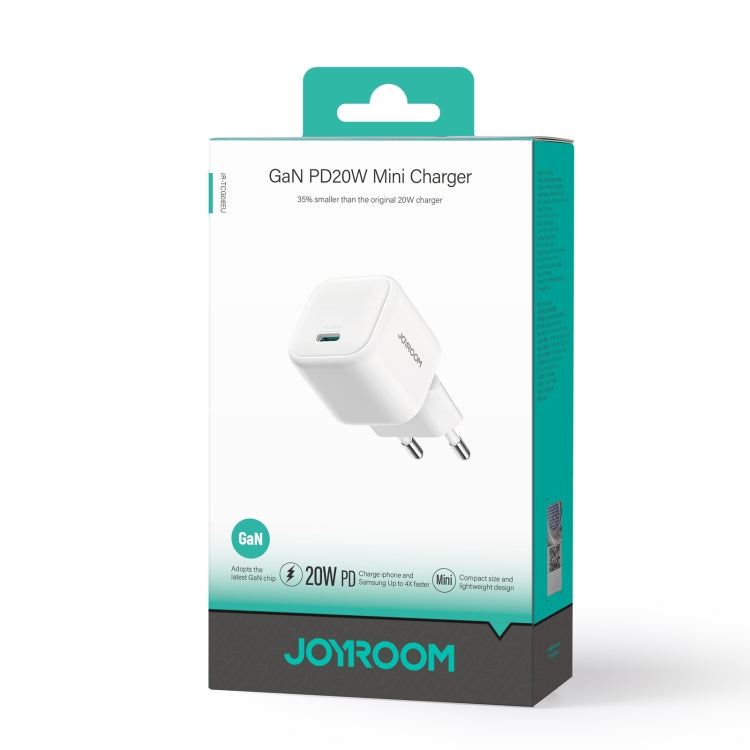 JOYROOM JR-TCG08 GaN PD20W USB-C / Type-C Port Mini Charger, Plug:EU Plug(White)