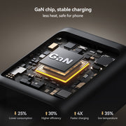 JOYROOM JR-TCG13 45W GaN USB-C / Type-C Port Super Fast Charger, Plug:EU Plug(Black)