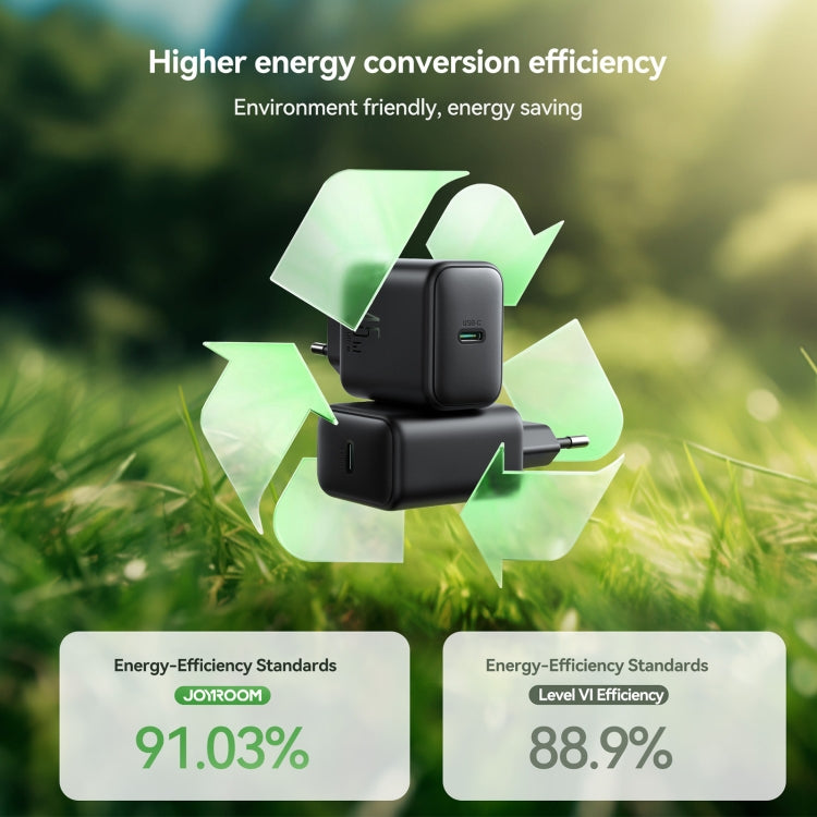 JOYROOM JR-TCG13 45W GaN USB-C / Type-C Port Super Fast Charger, Plug:EU Plug(Black)