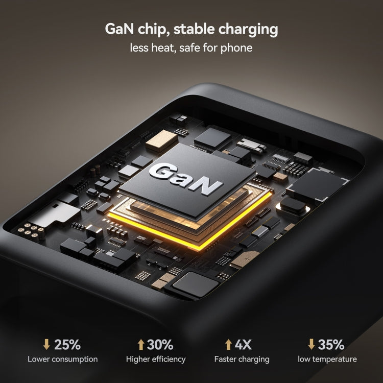 JOYROOM JR-TCG13 45W GaN USB-C / Type-C Port Super Fast Charger, Plug:UK Plug(Black)