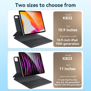 For iPad 10th Gen 10.9 2022 Yesido Dual-sided Clip Magnetic Keyboard Leather Case(Black)