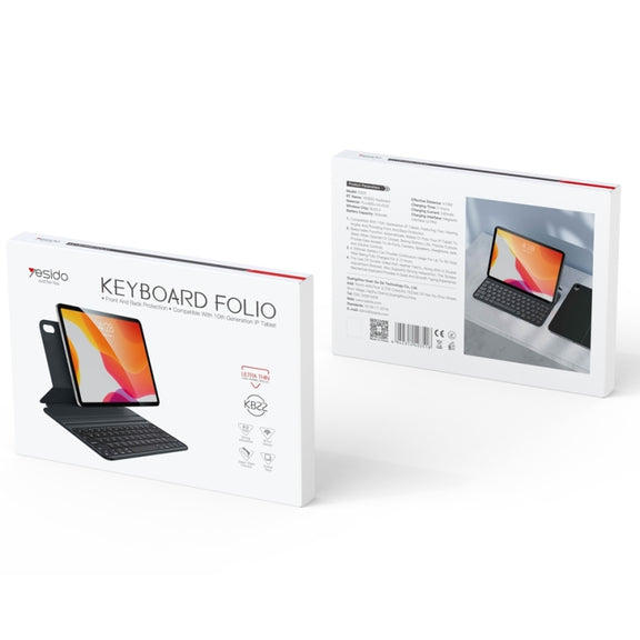 For iPad 10th Gen 10.9 2022 Yesido Dual-sided Clip Magnetic Keyboard Leather Case(Black)