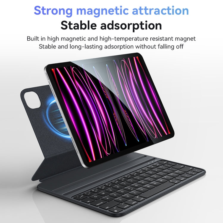 For iPad 10th Gen 10.9 2022 Yesido Dual-sided Clip Magnetic Keyboard Leather Case(Black)