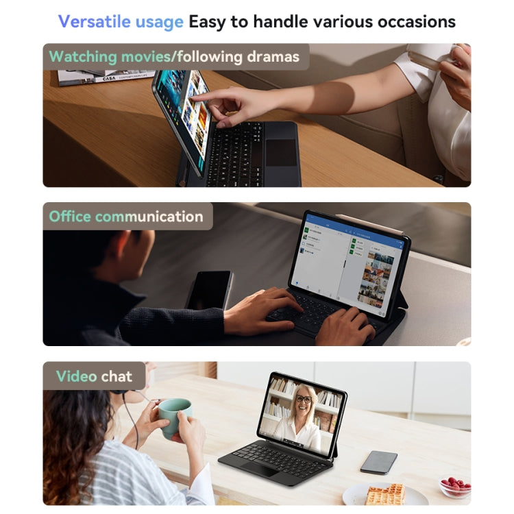 For iPad 10th Gen 10.9 2022 Yesido Dual-sided Clip Magnetic Keyboard Leather Case(Black)
