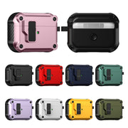 For AirPods 4 Eagle Shockproof Earphone Protective Case with Switch(Purple)