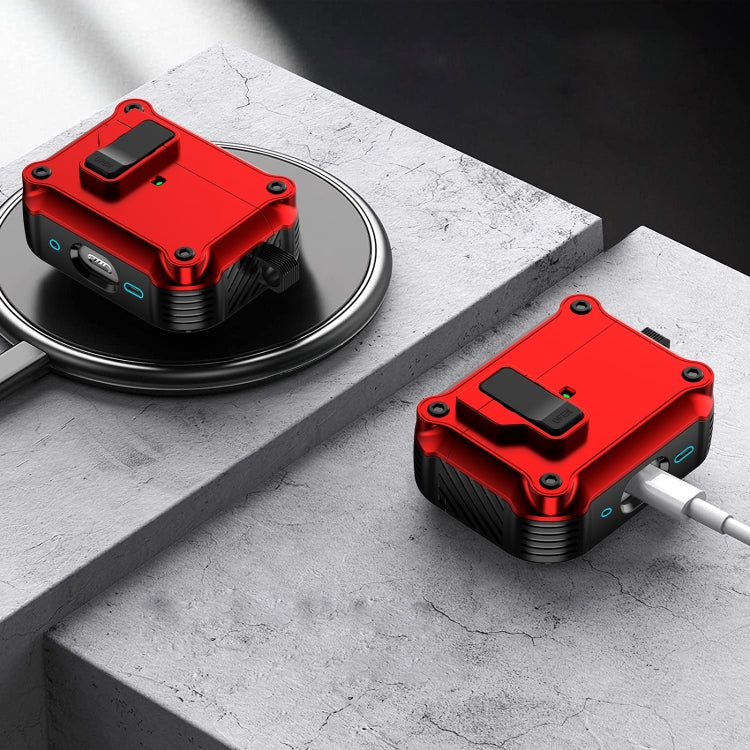 For AirPods 4 Eagle Shockproof Earphone Protective Case with Switch(Purple)