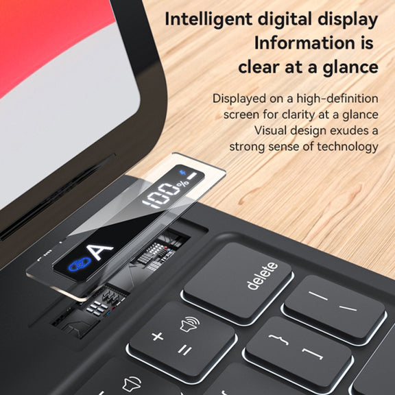 For iPad Pro 12.9 2020 / 2018 Yesido Dual-sided Clip Digital Display Magnetic Keyboard Leather Case(Black)