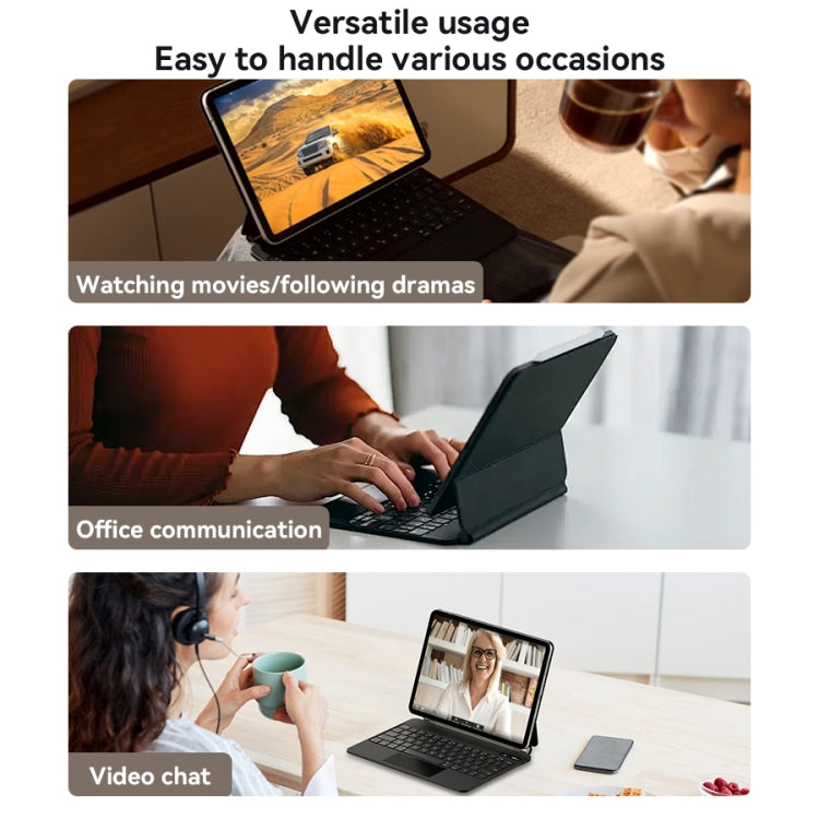 For iPad Pro 12.9 2020 / 2018 Yesido Dual-sided Clip Digital Display Magnetic Keyboard Leather Case(Black)