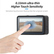 For DJI Osmo Action 5 Pro Sunnylife 3 in 1 Lens Protector Front and Rear Screen Tempered Glass Films, Quantity:1 + 1 + 1 Sets