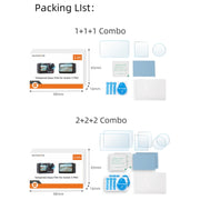 For DJI Osmo Action 5 Pro Sunnylife 3 in 1 Lens Protector Front and Rear Screen Tempered Glass Films, Quantity:1 + 1 + 1 Sets