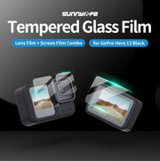 For GoPro HERO13 Black Sunnylife 3 in 1 Lens Protector Front and Rear Screen Tempered Glass Films, Quantity:2 + 2 + 2 Sets