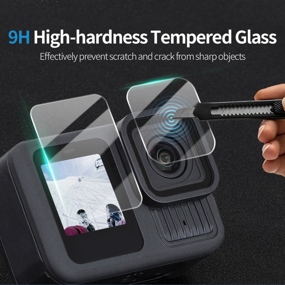 For GoPro HERO13 Black Sunnylife 3 in 1 Lens Protector Front and Rear Screen Tempered Glass Films, Quantity:2 + 2 + 2 Sets