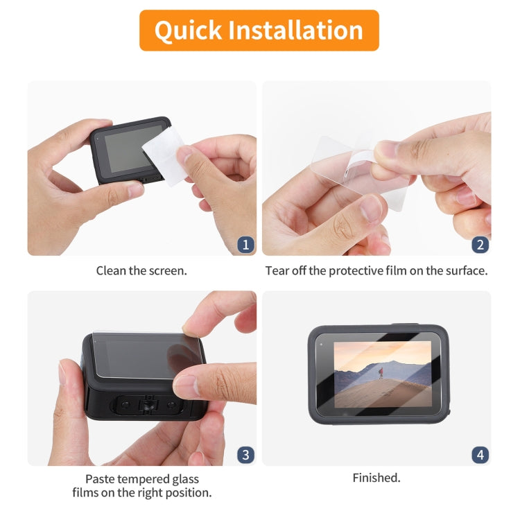 For GoPro HERO13 Black Sunnylife 3 in 1 Lens Protector Front and Rear Screen Tempered Glass Films, Quantity:2 + 2 + 2 Sets