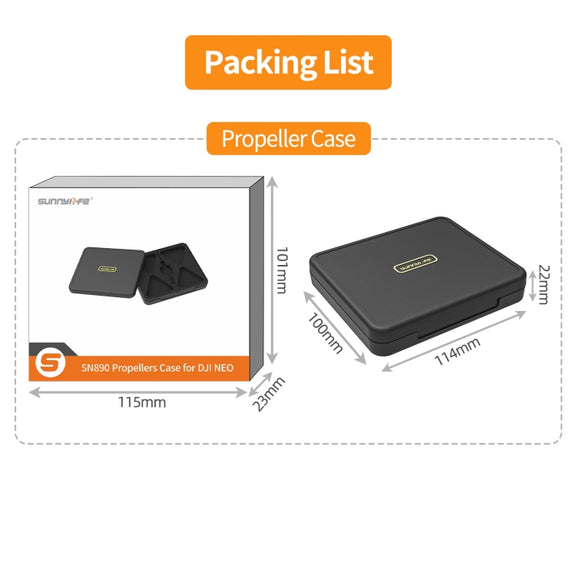 For DJI Neo Sunnylife NEO Propellers Case Storage Mini Travel Case Box(Black)
