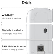 Yesido KB15 Slim 2.4G Rechargeable Wireless Optical Mouse(White)