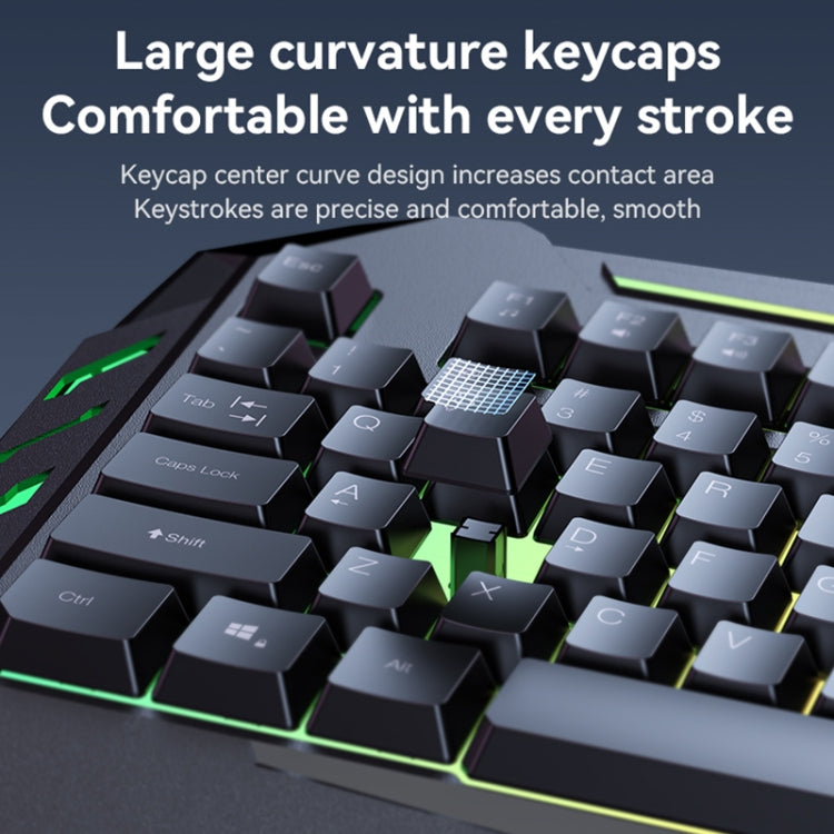 Yesido KB21 104-key 1.5m USB Wired Keyboard with Breathing Light(Black)