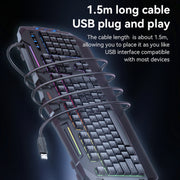Yesido KB21 104-key 1.5m USB Wired Keyboard with Breathing Light(Black)