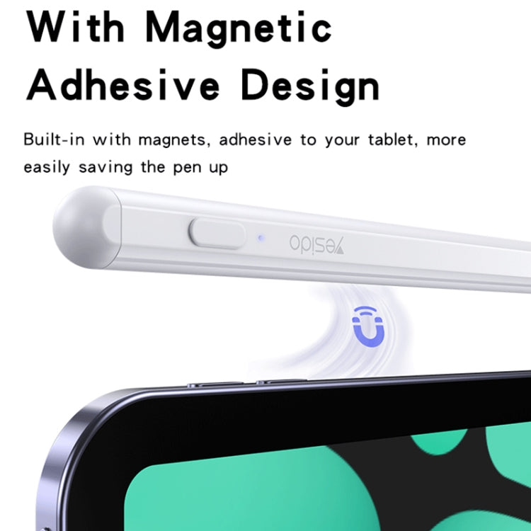 Yesido ST15 Anti-mistouch Magnetic Adhesive Active Universal Capacitive Stylus Pen(White)
