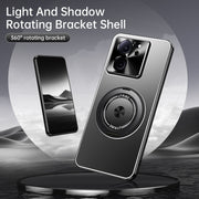For Redmi K70 Ultra Rotating Holder Frosted Metal Phone Case(Black)