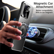 For Redmi K70 Ultra Rotating Holder Frosted Metal Phone Case(Black)