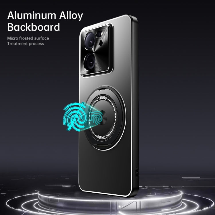 For Redmi K70 Ultra Rotating Holder Frosted Metal Phone Case(Black)