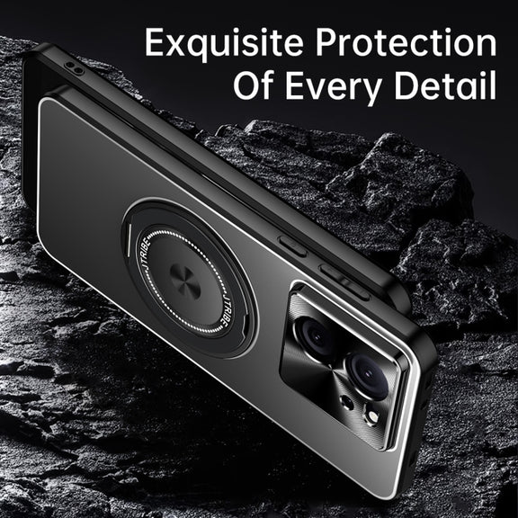 For Redmi K70 Ultra Rotating Holder Frosted Metal Phone Case(Black)