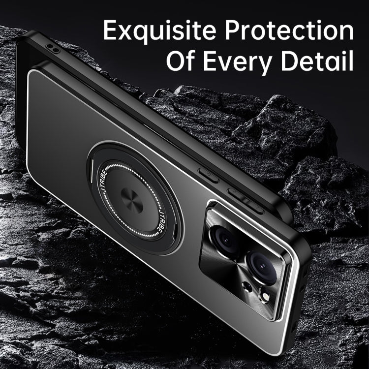For Redmi K70 Ultra Rotating Holder Frosted Metal Phone Case(Black)