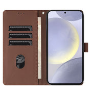 For Samsung Galaxy S25 5G Cartoon Elephant Embossed Leather Phone Case(Brown)
