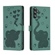 For Samsung Galaxy S25+ 5G Cartoon Elephant Embossed Leather Phone Case(Green) - Galaxy S25+ 5G Cases by PMC Jewellery | Online Shopping South Africa | PMC Jewellery | Buy Now Pay Later Mobicred