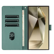 For Samsung Galaxy S25 Ultra 5G Cartoon Elephant Embossed Leather Phone Case(Green)
