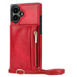 For iPhone 16 Square Zipper Wallet Bag TPU+PU Back Cover Case(Red) - iPhone 16 Cases by PMC TechLife | Online Shopping South Africa | PMC TechLife | Buy Now Pay Later Mobicred