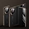 For Huawei Mate XT Ultimate Design View Window Genuine Leather Electroplating Phone Case(Black Gold) - Huawei Cases by PMC TechLife | Online Shopping South Africa | PMC TechLife | Buy Now Pay Later Mobicred