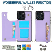 For iPhone 16 Pro Max Cross-body Zipper Square Phone Case(Purple)