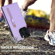 For iPhone 16 Pro Max Cross-body Zipper Square Phone Case(Purple)