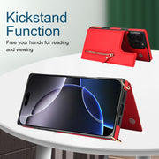For iPhone 16 Pro Max Cross-body Zipper Square Phone Case(Red)