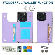 For iPhone 16 Pro Cross-body Zipper Square Phone Case(Purple)
