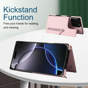 For iPhone 16 Pro Cross-body Zipper Square Phone Case(Pink)