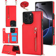 For iPhone 16 Pro Cross-body Zipper Square Phone Case(Red) - iPhone 16 Pro Cases by PMC TechLife | Online Shopping South Africa | PMC TechLife | Buy Now Pay Later Mobicred